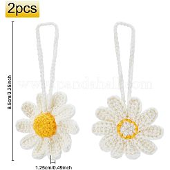 2 шт. украшение ручной работы крючком из хлопка в виде ромашки&nbsp;HJEW-FG0001-10