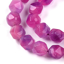 Окрашенные природные белый нефрит бисер пряди&nbsp;G-T139-8mm-45M