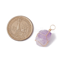 Подвески из необработанной грубой натуральной аметистовой медной проволоки&nbsp;PALLOY-JF02787-02