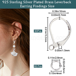 60 шт. латунные серьги с защелкой&nbsp;KK-CN0003-06