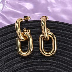 Овальные серьги-гвоздики из нержавеющей стали 304&nbsp;EJEW-L304-04G