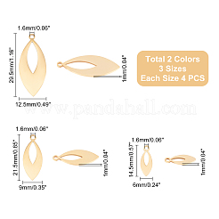 24 шт. 2 цвета 3 размера 201 подвески из нержавеющей стали&nbsp;STAS-UN0032-65