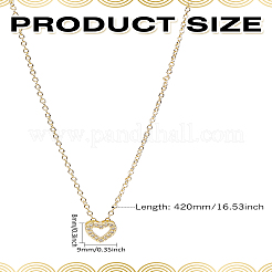 1 шт. латунные хрустальные стразы полые ожерелья в форме сердца с подвеской для женщин&nbsp;NJEW-LP0002-84