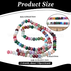 2 нить бусины-рондель из натурального окрашенного малайзийского нефрита&nbsp;G-PA0001-84