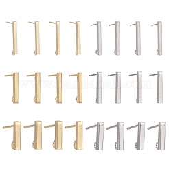 24 шт. фурнитура для сережек-гвоздиков из нержавеющей стали 304 3 размера&nbsp;STAS-LS0001-07