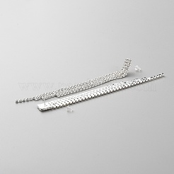 Прозрачные серьги-гвоздики с теннисной кисточкой из кубического циркония EJEW-WH0017-10S