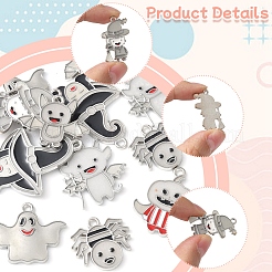 14 шт. 7 стиля хэллоуин тематика стойка покрытие светящийся сплав эмаль подвески&nbsp;ENAM-FS0002-10P