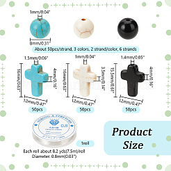 Наборы для самостоятельного изготовления круглых и крестообразных браслетов из синтетической бирюзы&nbsp;DIY-NB0012-31