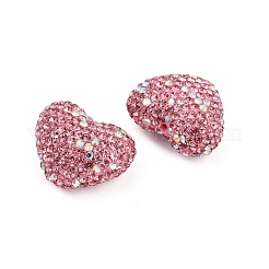 Бусины из полимерной глины в форме сердца со стразами&nbsp;CLAY-NH0002-01A