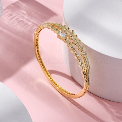 Браслеты с подвесками из латуни с микропаве из кубического циркония&nbsp;BJEW-H624-02G