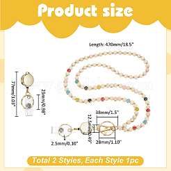 1 шт. круглый шнурок для удостоверения личности из дерева и разноцветного металла с изображением улыбающегося лица&nbsp;NJEW-ME0001-05A