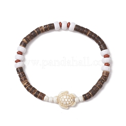 Синтетические бирюзовые бусы стрейч браслеты&nbsp;BJEW-JB11716