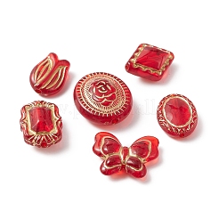 110шт 6 стиля прозрачные акриловые бусины&nbsp;OACR-FS0001-38