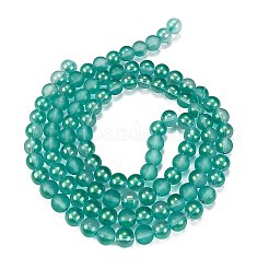 Нити матовых прозрачных стеклянных бусин&nbsp;X1-GLAA-P065-8mm-08