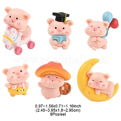 1 комплект украшений для демонстрации свиней из смолы&nbsp;AJEW-FS0001-25