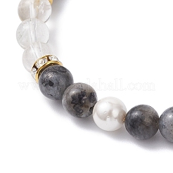 Браслеты с подвесками из латуни с микропаве и кубическим цирконием&nbsp;BJEW-JB12230-02