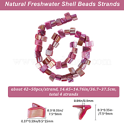 4 нити окрашенных натуральных пресноводных ракушек&nbsp;SHEL-BBC0001-14C