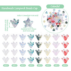 80 шт. двухцветный колпачок для бусин лэмпворк ручной работы&nbsp;LAMP-TA0001-18