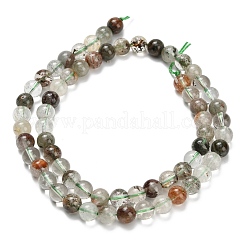 Натуральный зеленый lodolite кварц бисер пряди&nbsp;G-L642-B06-6mm