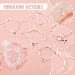 60 шт. браслеты с подвесками из сплава и нержавеющей стали&nbsp;BJEW-UN00035