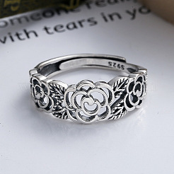 Полые розы 925 стерлингового серебра регулируемые кольца для женщин&nbsp;FS-WG9E7B5-01