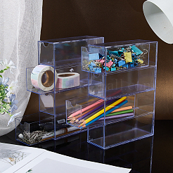 2 шт. 4-секционный прозрачный акриловый ящик для хранения минифигурок&nbsp;ODIS-WH0079-057