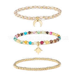 Естественно агат круглые бусины растянуть браслеты&nbsp;BJEW-JB07294-01