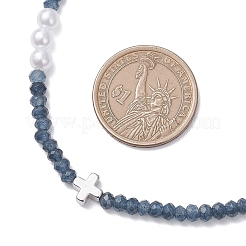 Ожерелья из натуральных малайзийских нефритов с ограненными ронделями&nbsp;NJEW-JN05835