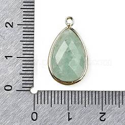 Граненые подвески из натурального окрашенного зеленого авантюрина&nbsp;G-M431-17G-02