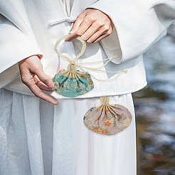 3 шт. 3-цветные шелковые и атласные мешочки-саше с вышивкой в виде цветов ко Дню святого Валентина с кисточкой&nbsp;AJEW-LP0012-28B