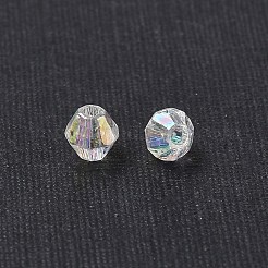 Экологичные прозрачные акриловые бусины с биоконусом ab с цветным покрытием&nbsp;LS-X-TACR-A003-4mm-22