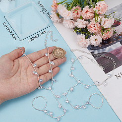 2шт латунные прозрачные кубические циркониевые браслеты-цепочки для женщин&nbsp;BJEW-BBC0001-09S