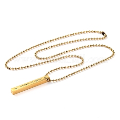 Ожерелья с прямоугольными подвесками из нержавеющей стали 304 с шариковой цепочкой&nbsp;NJEW-K273-05G