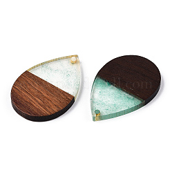 Подвески из прозрачной смолы и ореха&nbsp;RESI-ZX017-23