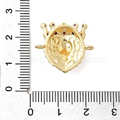 Подвески-коннекторы в виде головы льва из латуни с микропаве из разноцветных кубических цирконий&nbsp;KK-H529-12G