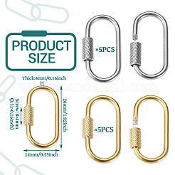10 шт. 2 цвета ионного покрытия (IP) 304 нержавеющая сталь винтовой карабин замок подвески&nbsp;FIND-TA0005-44