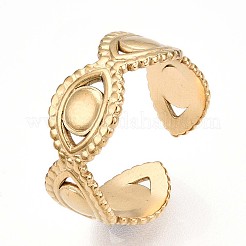 Ионное покрытие (ip) 304 нержавеющая сталь обертка от сглаза открытое кольцо-манжета для женщин&nbsp;RJEW-S405-183G