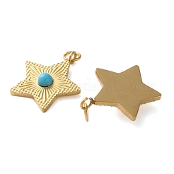 Подвески-звезды из синтетической бирюзы&nbsp;STAS-Q333-01G-02