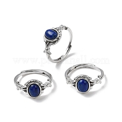 Природные лазурит кольца палец&nbsp;RJEW-A084-03P-08