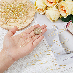 50 шт. мини-вешалка для одежды из железа&nbsp;AJEW-FH0004-38A-G