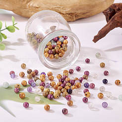 240 шт. 6 вида бусин из натурального флюорита и деревянных бусин&nbsp;G-KS0001-17