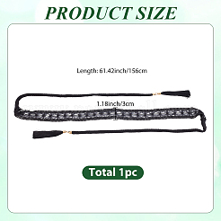 1 шт. хлопковые и льняные цветочные кружевные пояса с кисточками для талии и живота&nbsp;AJEW-GF0012-32C