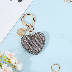 2 шт. 2 стиля плетеный брелок из искусственной кожи и сплава со стразами и подвесными украшениями&nbsp;KEYC-CN0001-11E