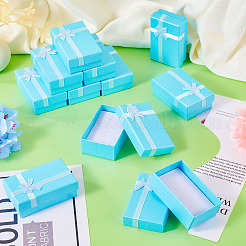 Прямоугольные бумажные подарочные коробки для хранения ювелирных изделий с бантом&nbsp;LS-CON-TAC0014-09B