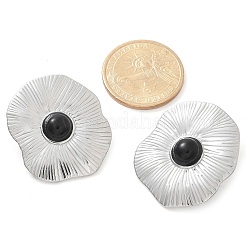 Натуральные серьги из оссидиана&nbsp;EJEW-A118-08P