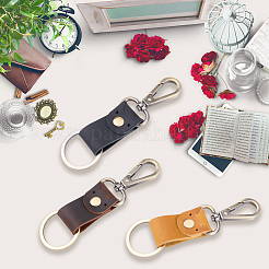 3 шт. двухцветных брелоков из коровьей кожи и сплава&nbsp;KEYC-CL0001-22