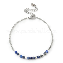 Браслеты из натуральных бусин лазурита&nbsp;BJEW-JB11835-03