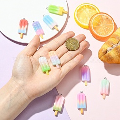 10 шт. 10 стиля подвески из непрозрачной смолы с градиентным цветом&nbsp;RESI-YW0005-22