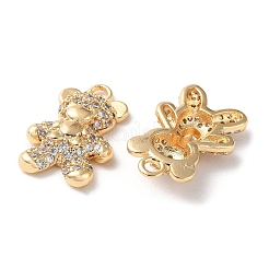 Настоящие 18к позолоченные латунные подвески с микропаве и кубическим цирконием&nbsp;KK-Q779-02G-02