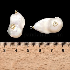 Подвески из латуни и перламутра с микропаве из кубического циркония&nbsp;KK-H259-13C-G01